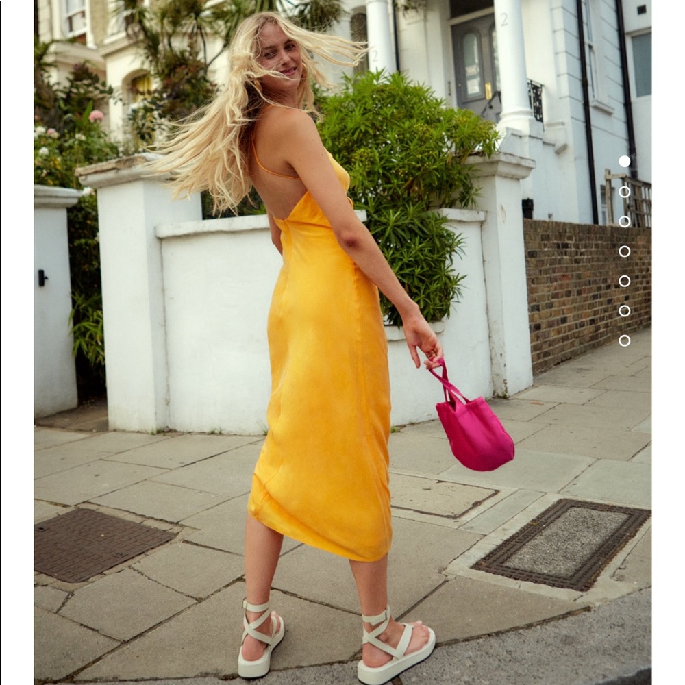 Zara satin effect midi dress